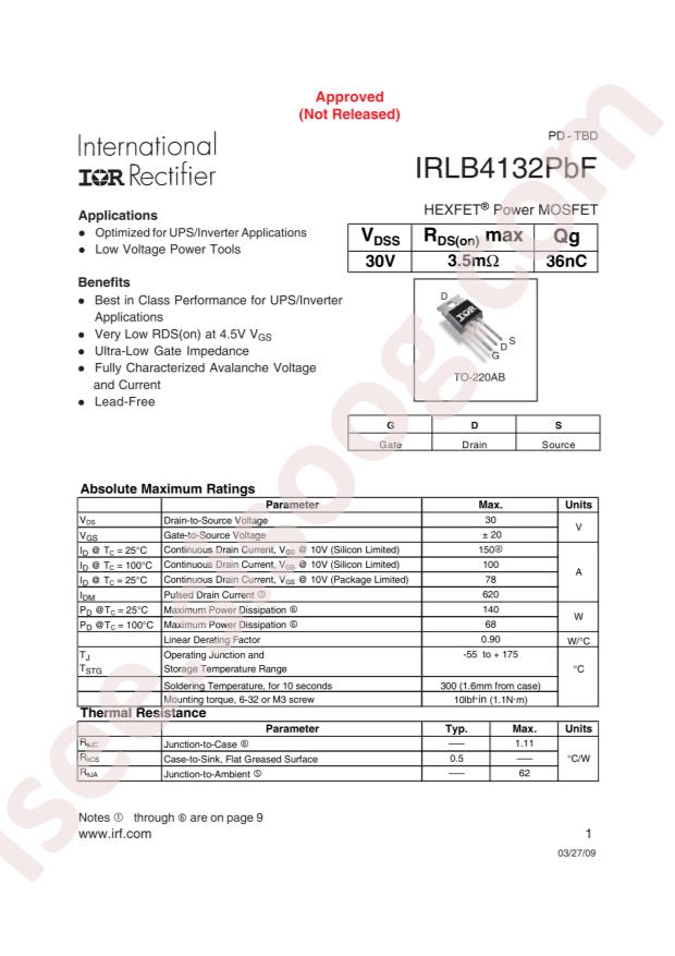 IRLB4132PBF