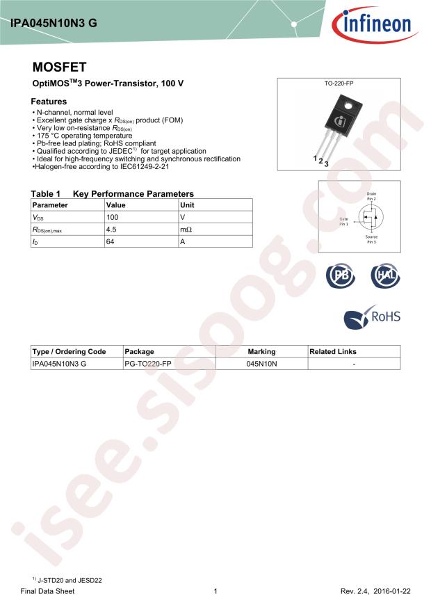 IPA045N10N3 G