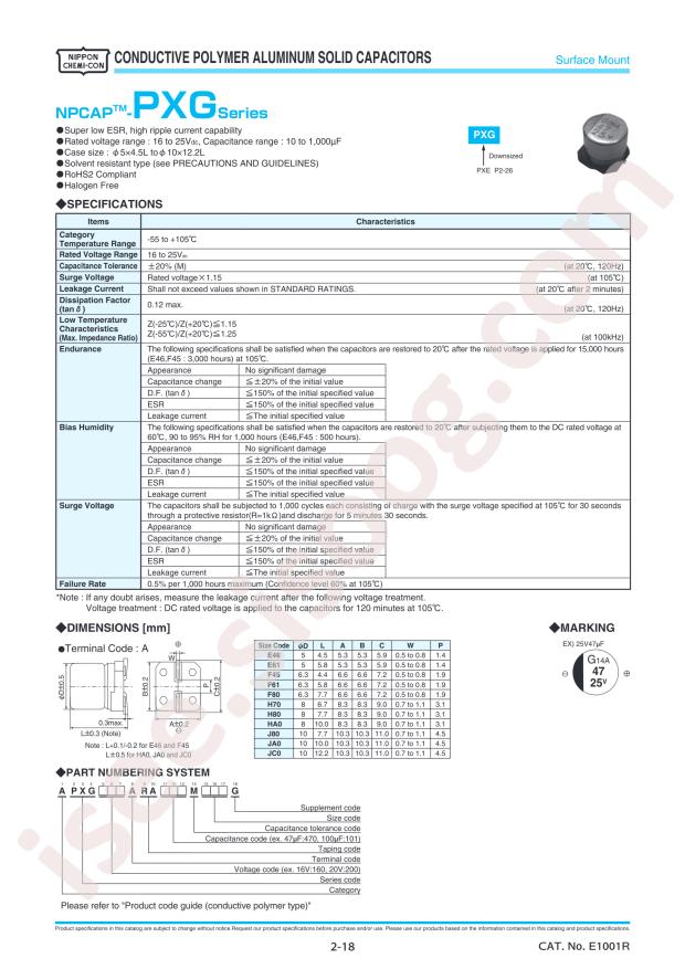 APXG160ARA271MH70G