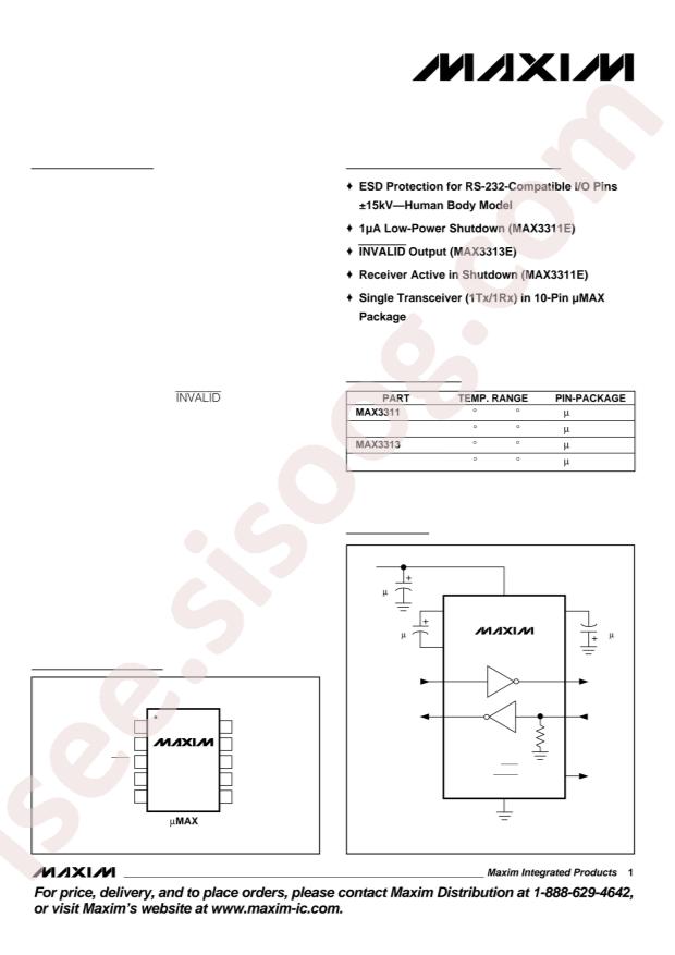 MAX3311EEUB+T