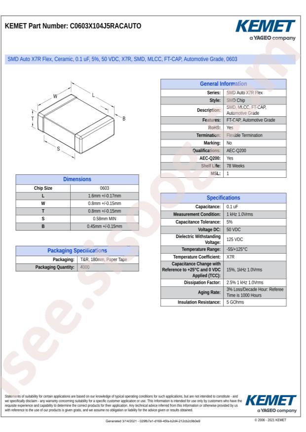C0603X104J5RACAUTO