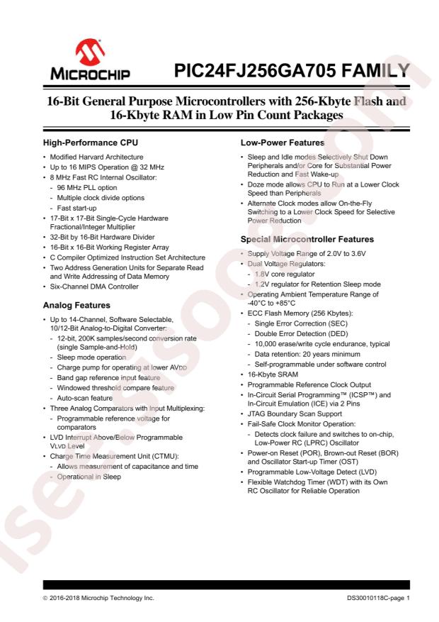 PIC24FJ256GA702-I/SP