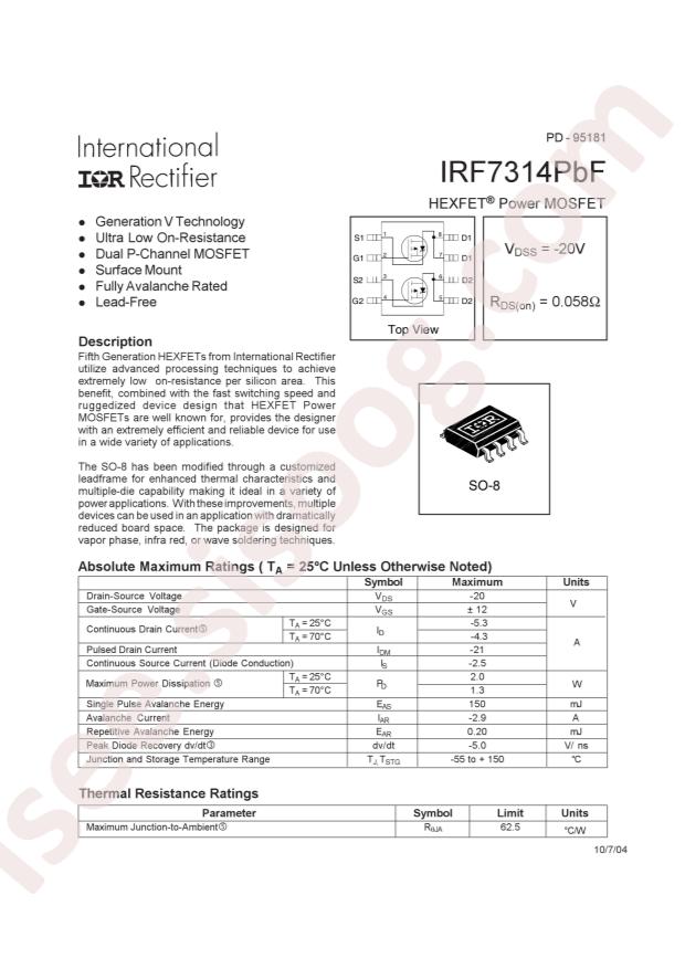 IRF7314TRPBF