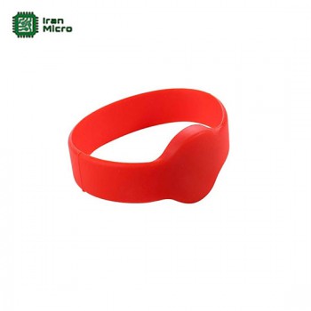 دستبند سیلیکونی RFID - طرح گرد - فرکانس 13.56MHz - رنگ قرمز (مرغوب)