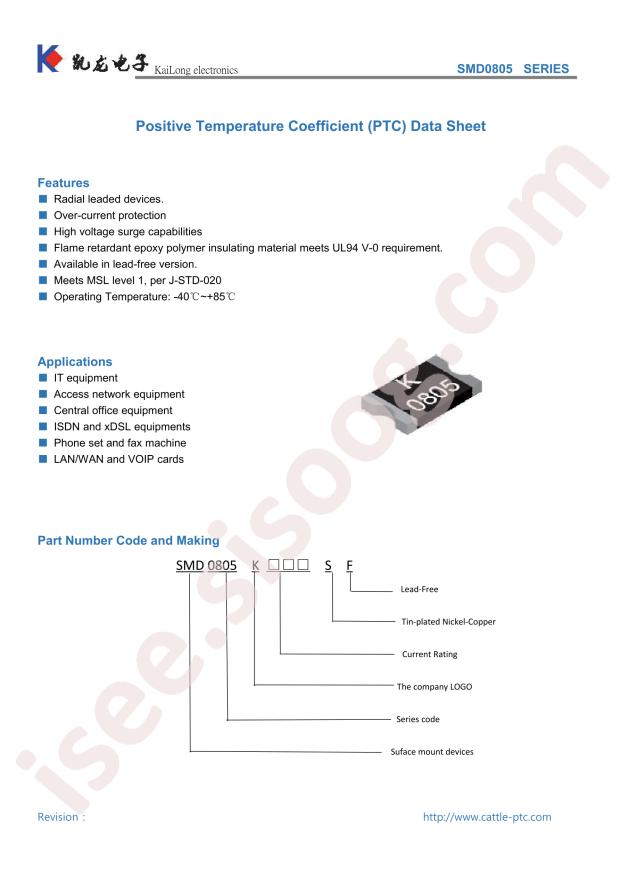 SMD0805K010SF15V