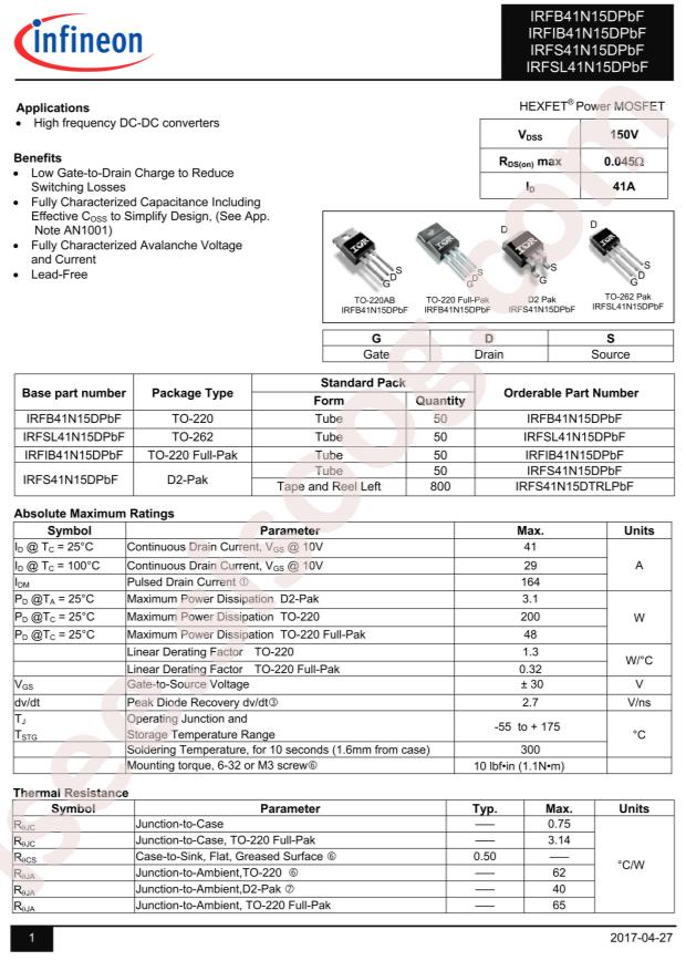 IRFB41N15DPBF