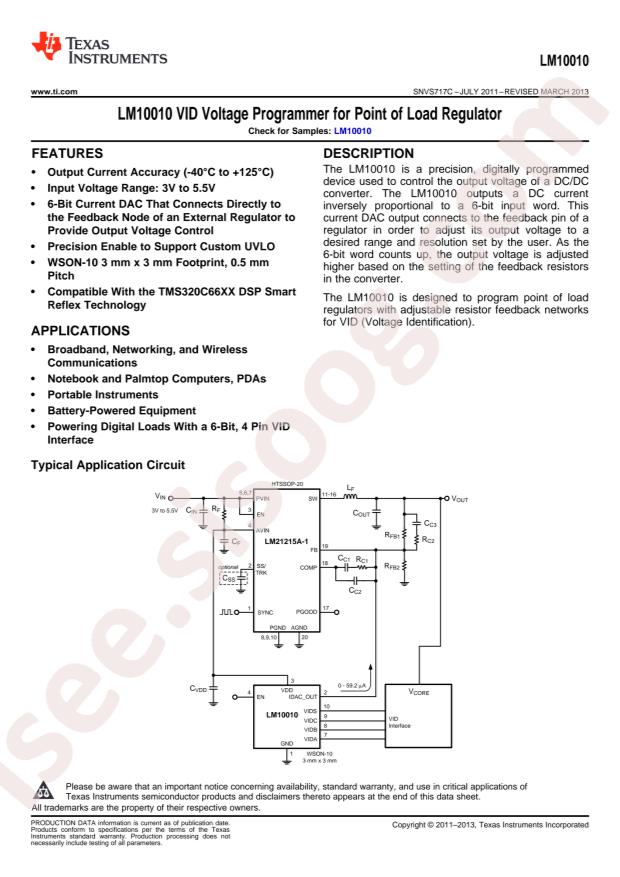 LM10010SD/NOPB