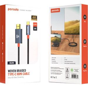 کابل تبدیل Type-C به HDMI پرودو porodo مدل PD-4KHDMC