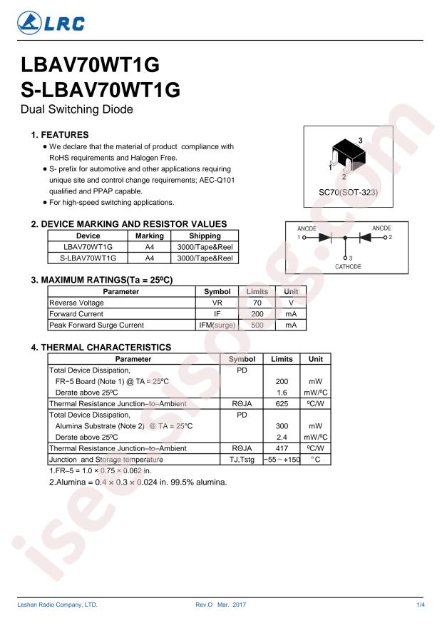 S-LBAV70WT1G
