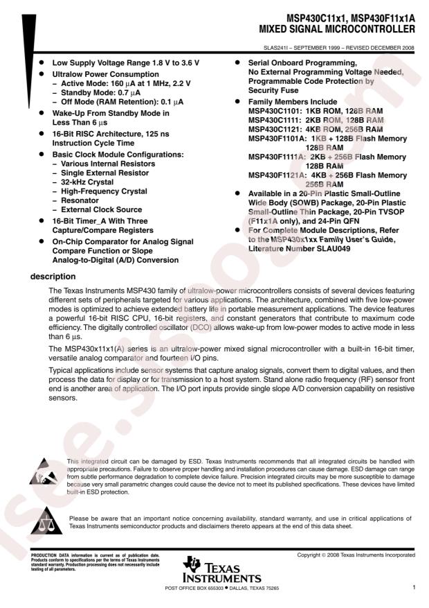 MSP430F1121AIDW