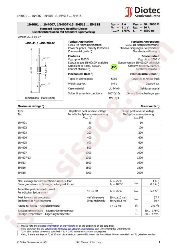 (DIOTEC) 1N4007