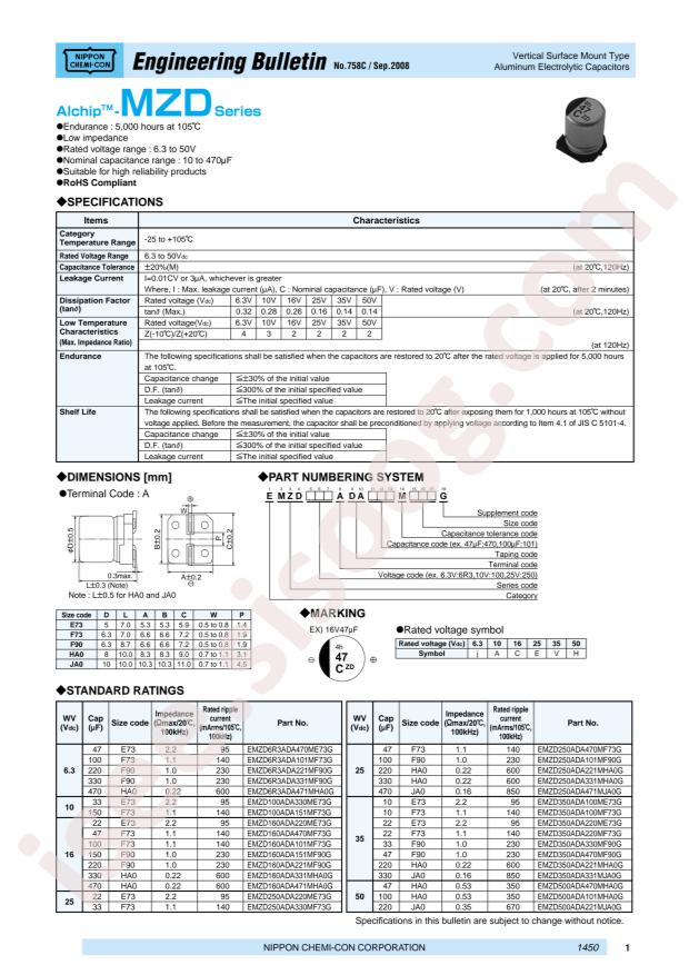 EMZD6R3ADA101MF73G