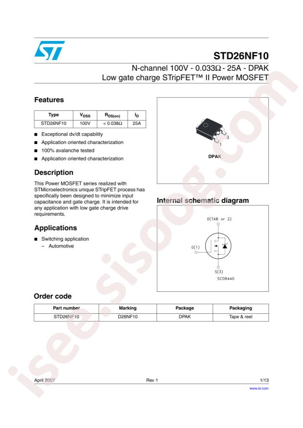 STD26NF10