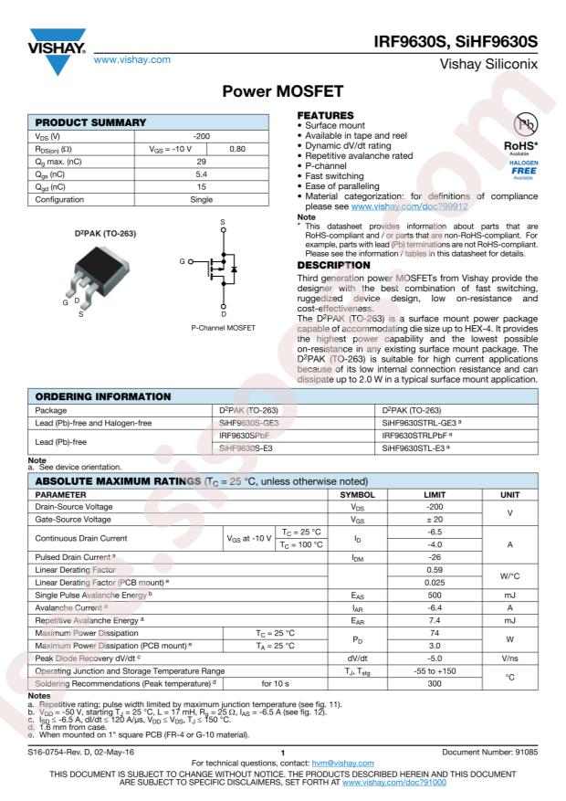 IRF9630STRLPBF