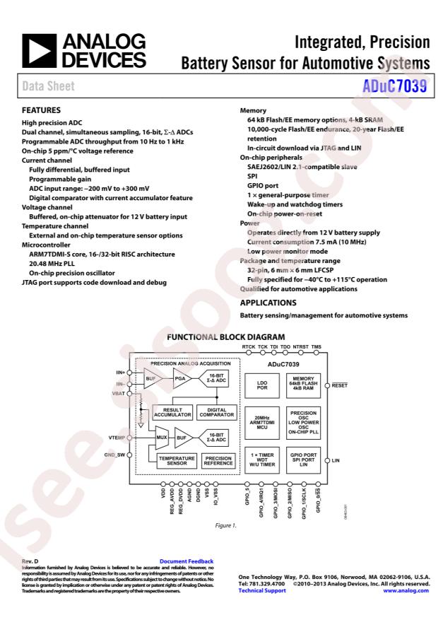 ADUC7039WBCPZ-RL