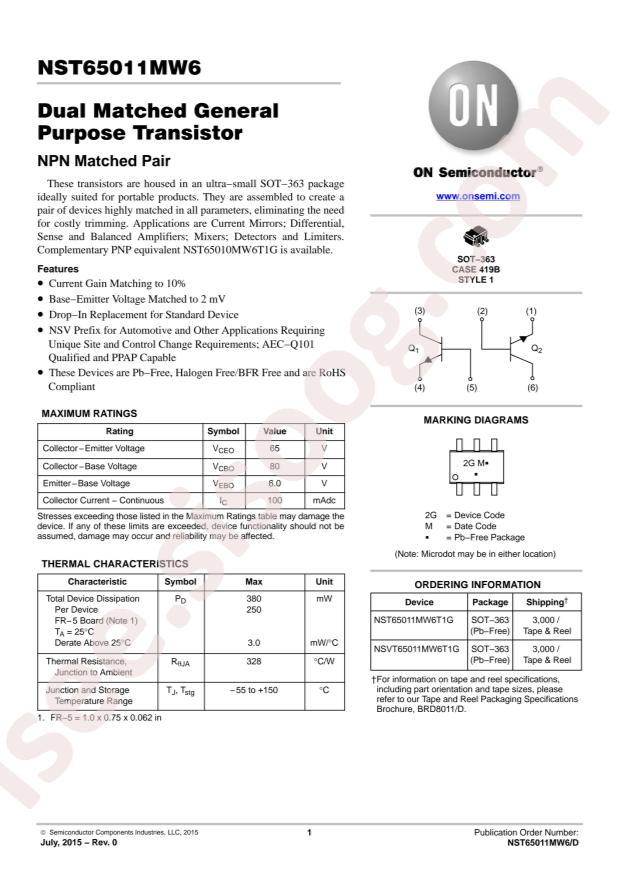 NST65011MW6T1G