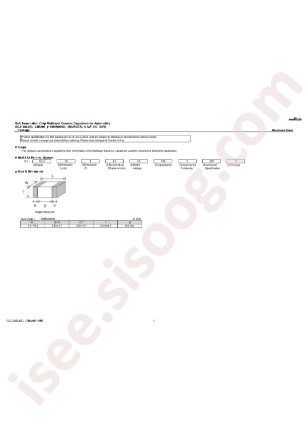 GCJ188L8EL104KA07D