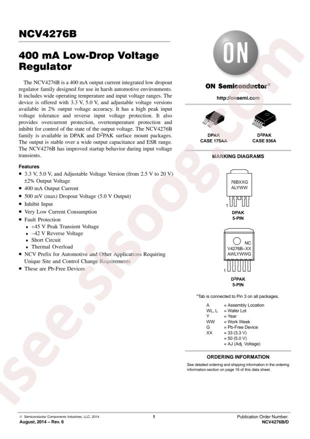 NCV4276BDT33RKG