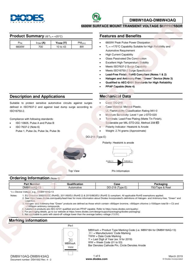 DIODES DM8W12AQ-13