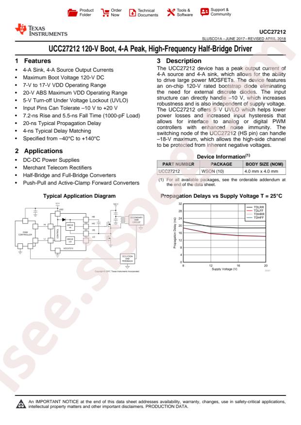 UCC27212DPRT