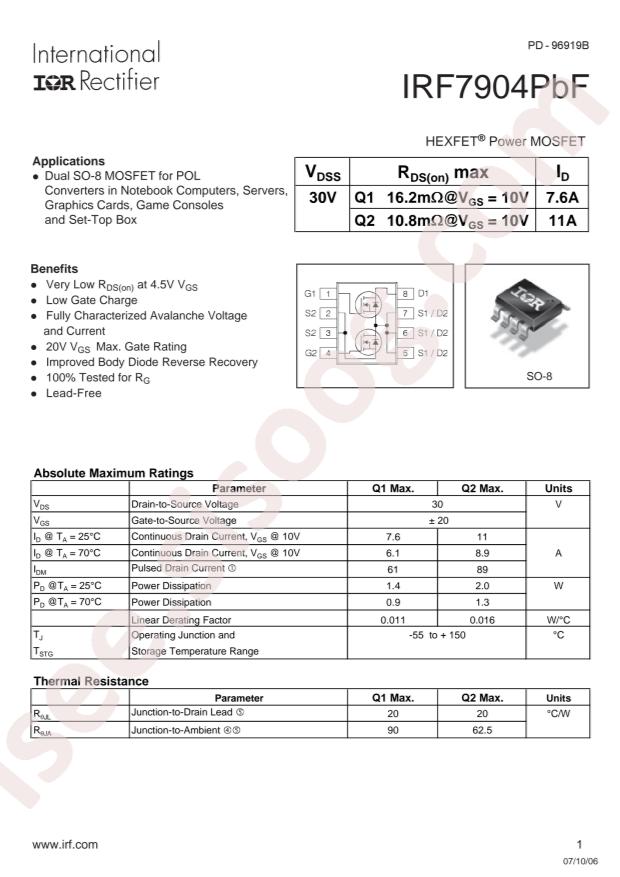 IRF7904TRPBF