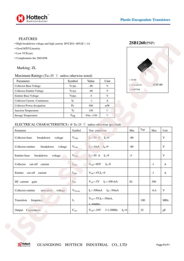 2SB1260 ZL 180-390