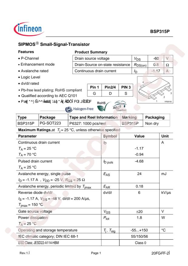 BSP315PH6327