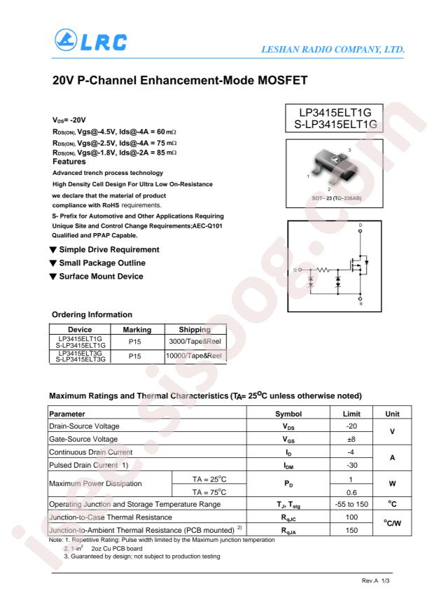 LP3415ELT1G