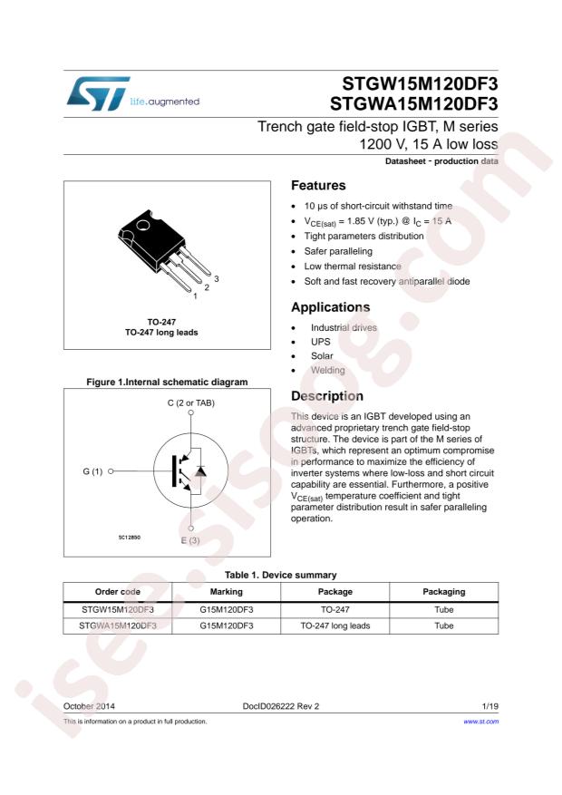 STGWA15M120DF3