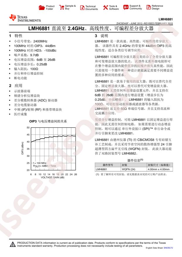 LMH6881SQE/NOPB