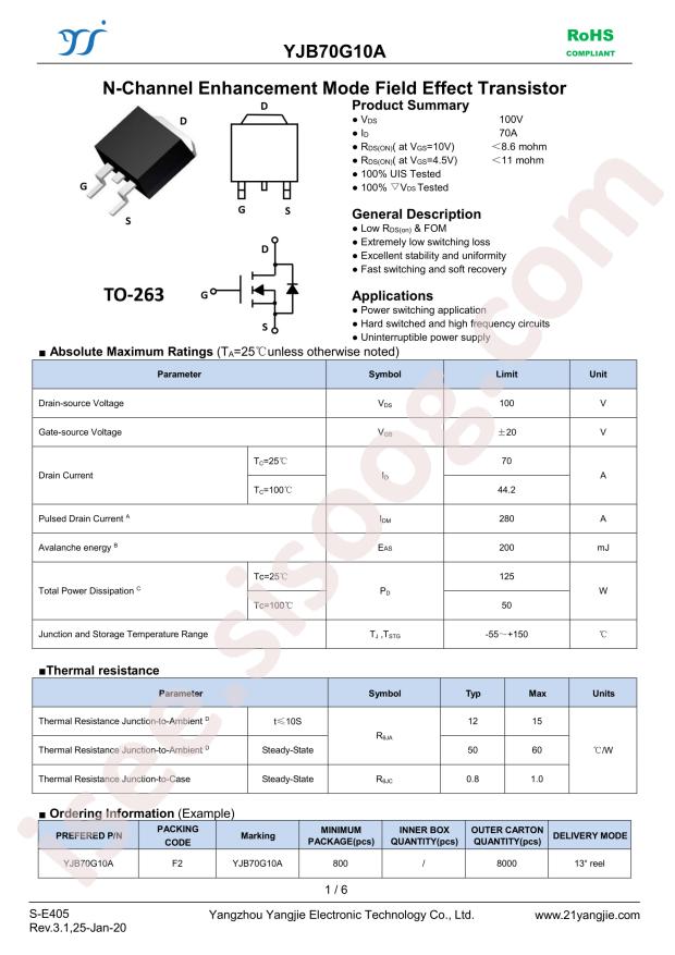 YANGJIE YJB70G10A