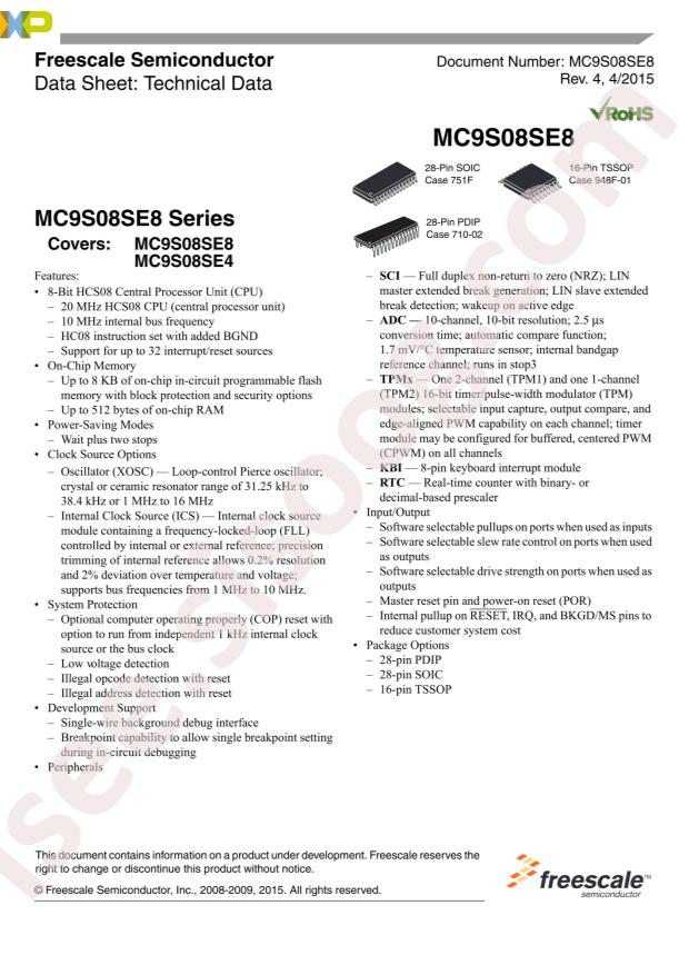 MC9S08SE8CWL