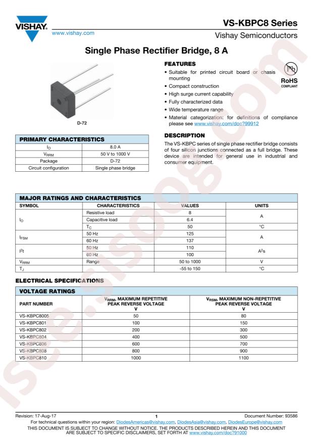 VISHAY VS-KBPC804PBF