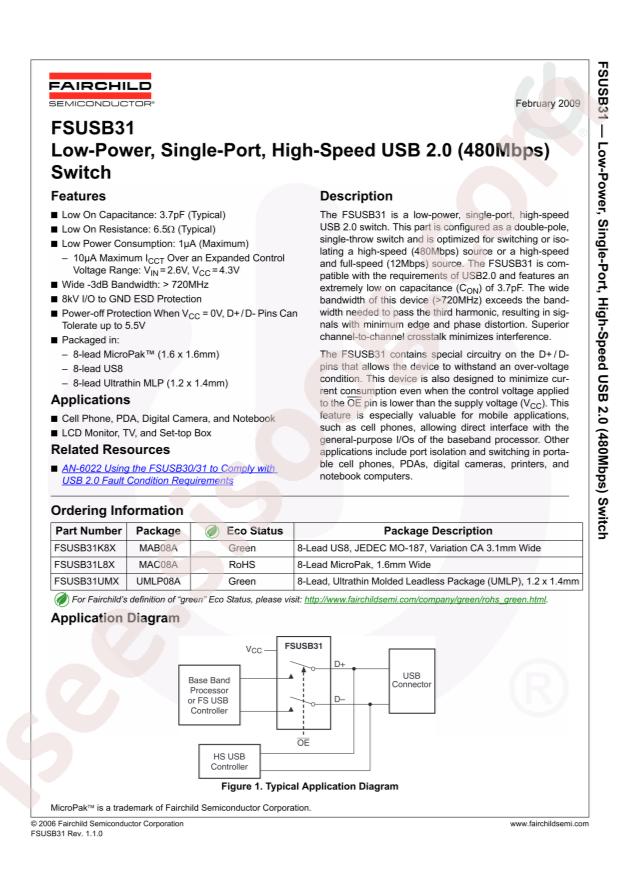 onsemi FSUSB31UMX