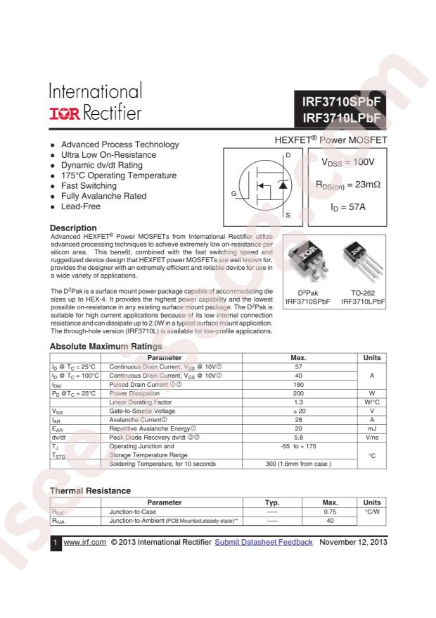 IRF3710LPBF