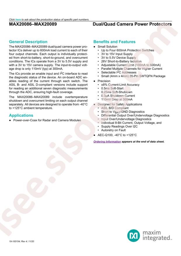 MAX20089ATPA/VY+