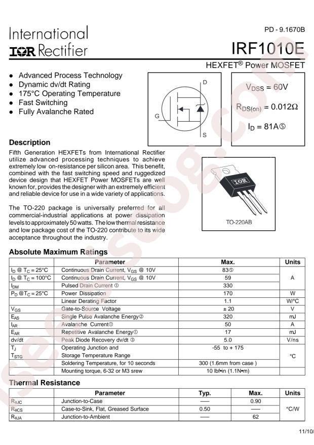 IRF1010EPBF