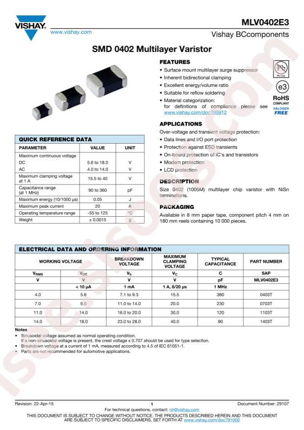 MLV0402E30403T