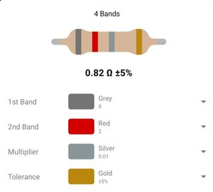 RESISTOR 1W 0.82R %5 – مقاومت 1 وات 0.82 اهم 5% کربنی