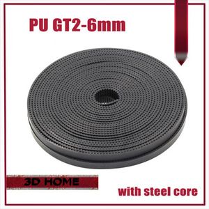 تسمه GT2 مشکی عرض 6mm (سیم دار)