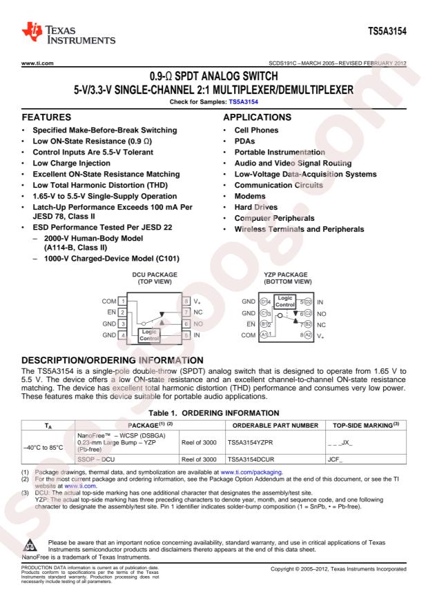 TS5A3154YZPR