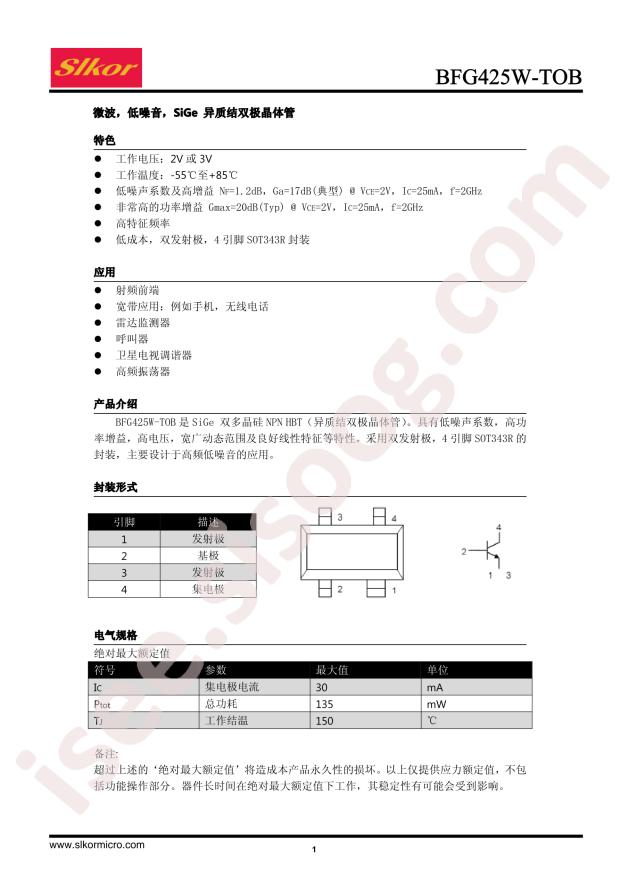 BFG425W-TOB