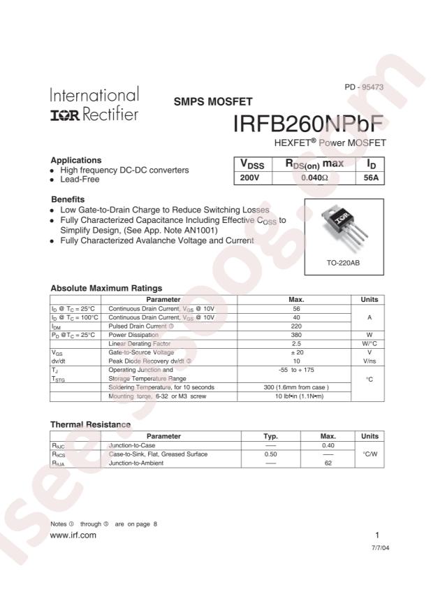 IRFB260NPBF