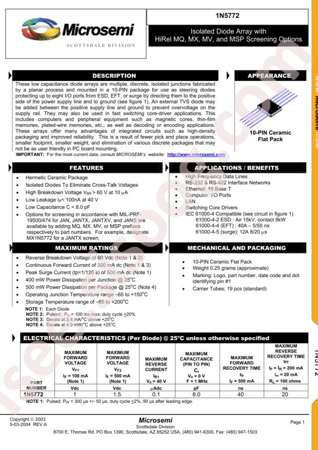 MICROCHIP JAN1N5772