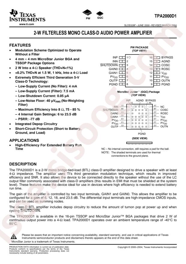 TPA2000D1PWR
