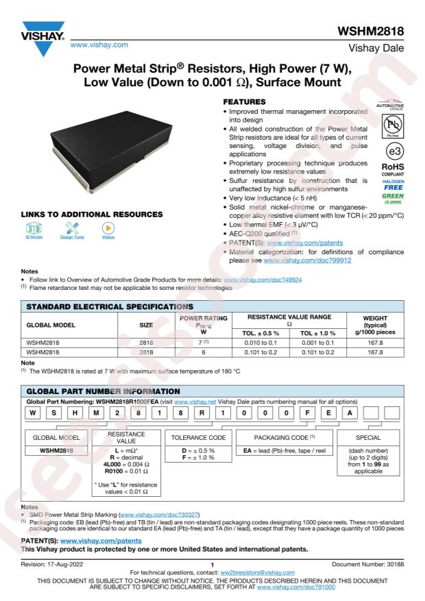 WSHM2818R0330FEA