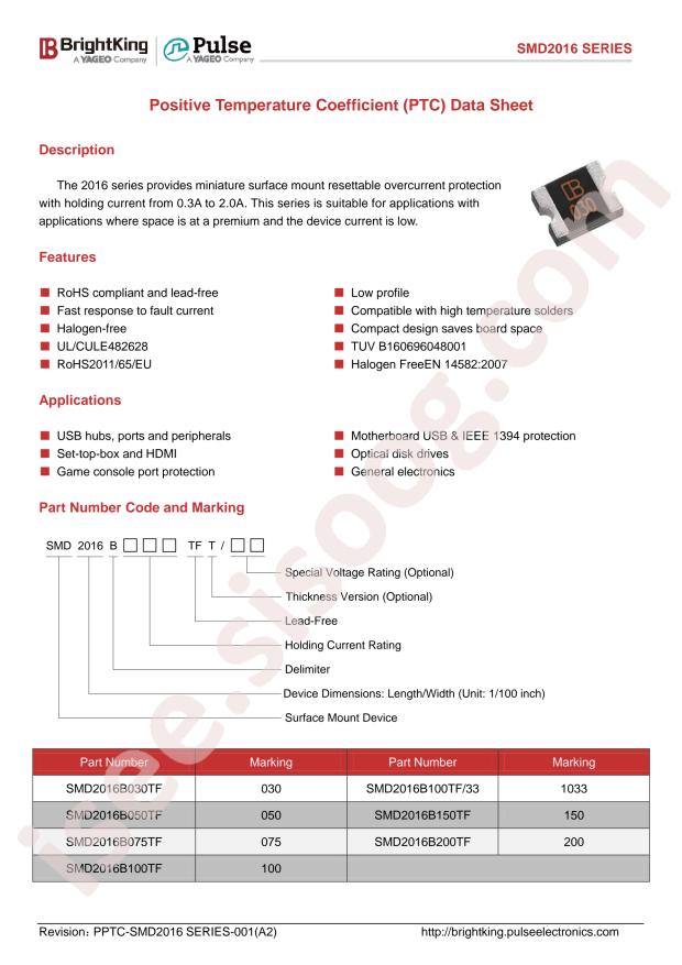 SMD2016B100TF/33