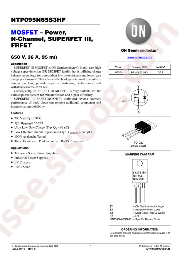 NTP095N65S3HF