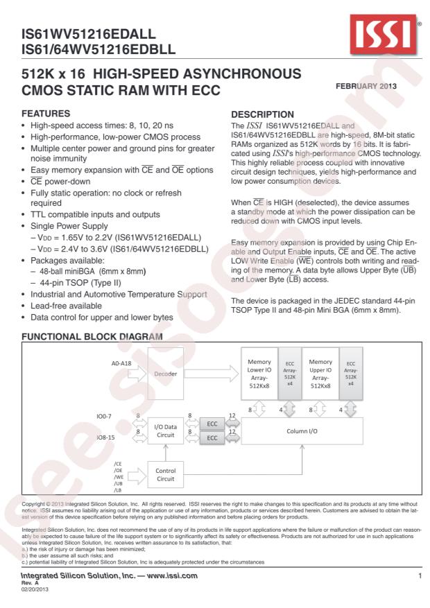 IS61WV51216EDBLL-10TLI