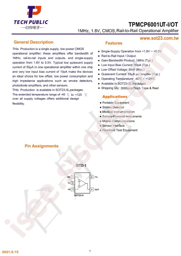 TPMCP6001UT-I/OT